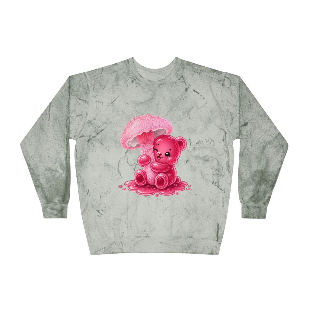 Ultra Pretty Pink Mushroom, Gooey Gummy Bear— Kawaii Graphic Sweatshirt