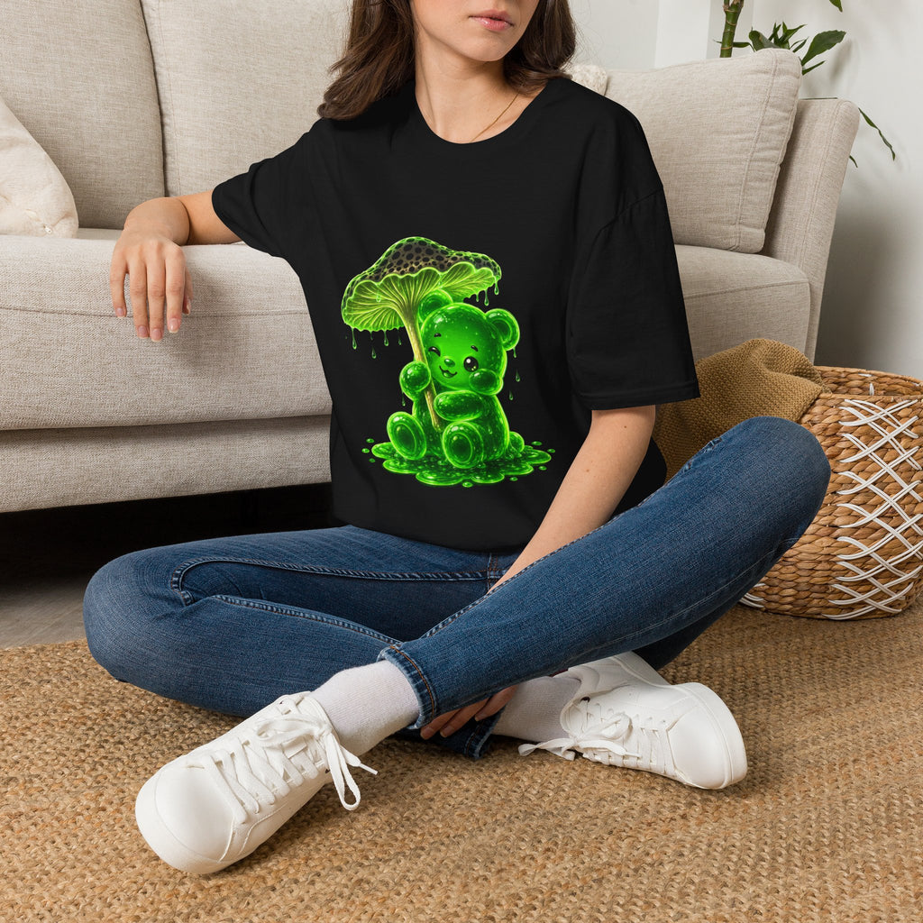 Glowing Green Neon Mushroom Special Addition, Oozy Bear Friend- Graphic Shirt