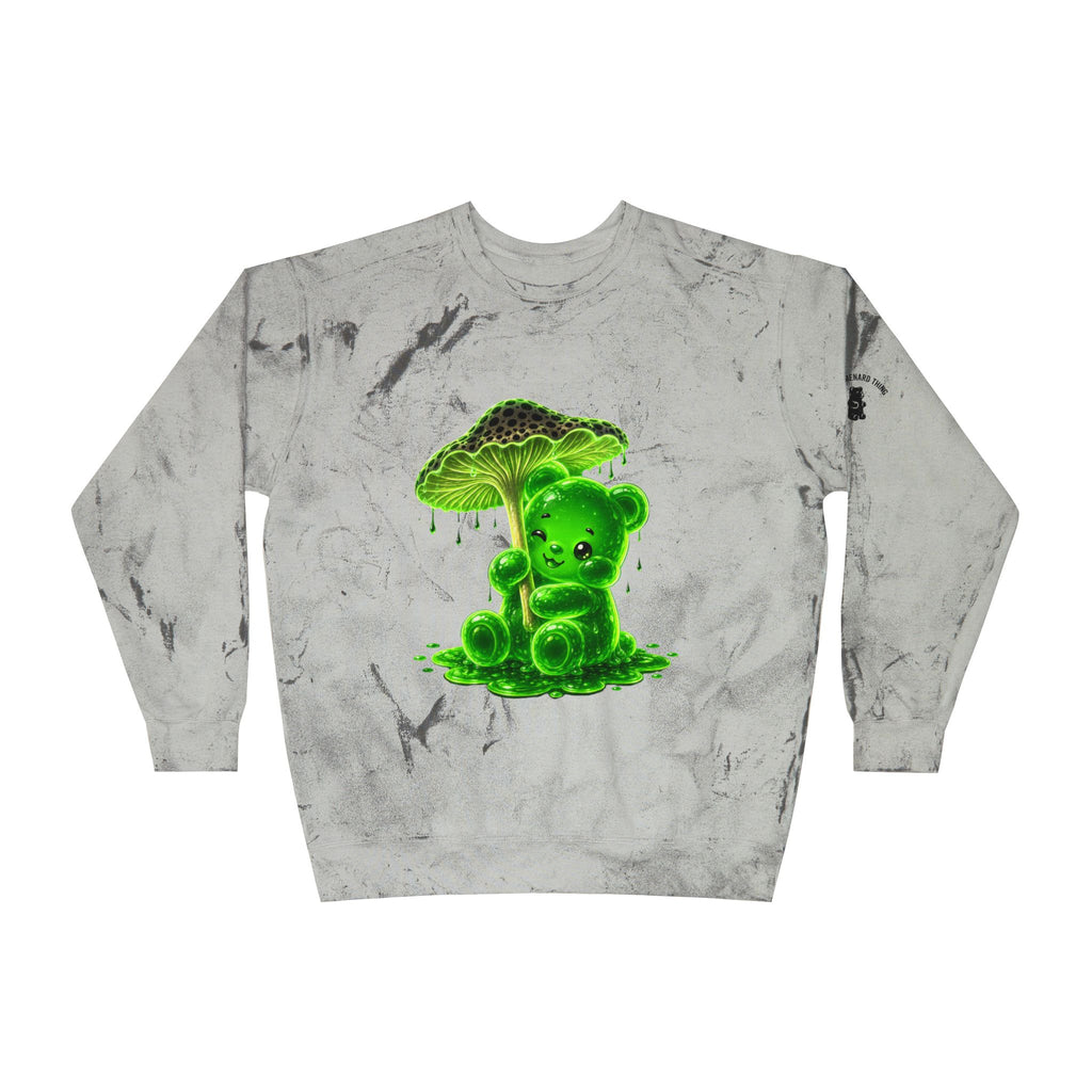 Glowing Green Mushroom, Gooey Gummy Bear-Kawaii Graphic Sweatshirt