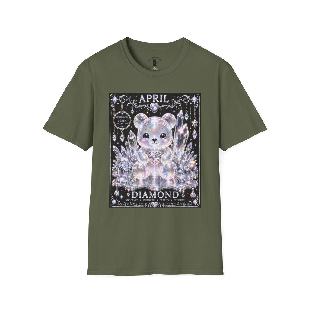 April, Diamond Birthstone Crystal Oozy Bear Friend Special Addition- Graphic Shirt