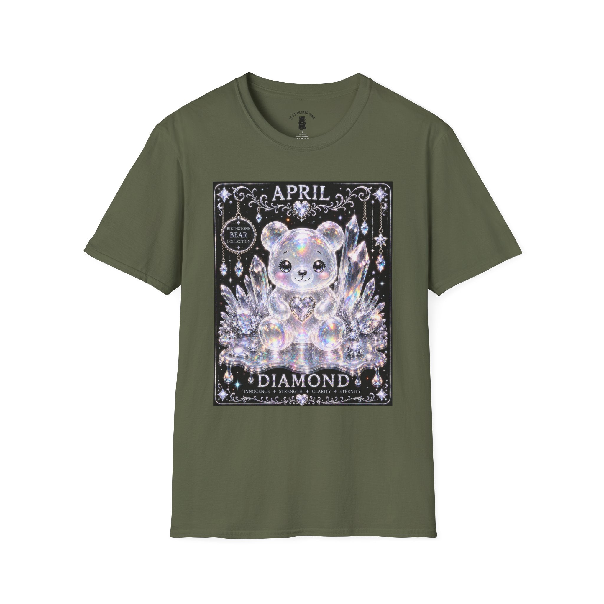 April, Diamond Birthstone Crystal Oozy Bear Friend Special Addition- Graphic Shirt