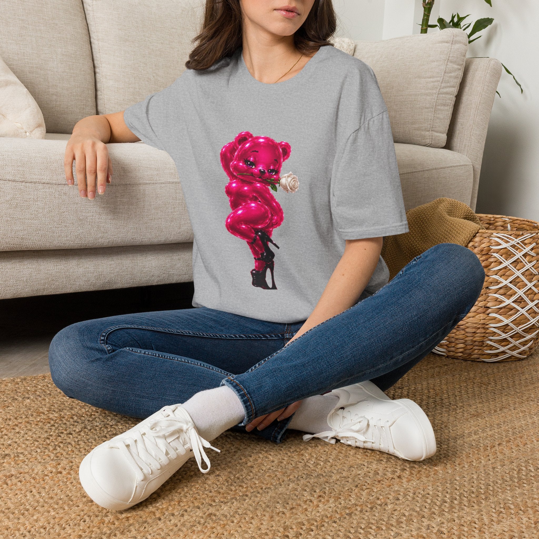 Play With Me, Pink Oozy Bear Gummy Lover- Graphic Shirt (Adult Only!)