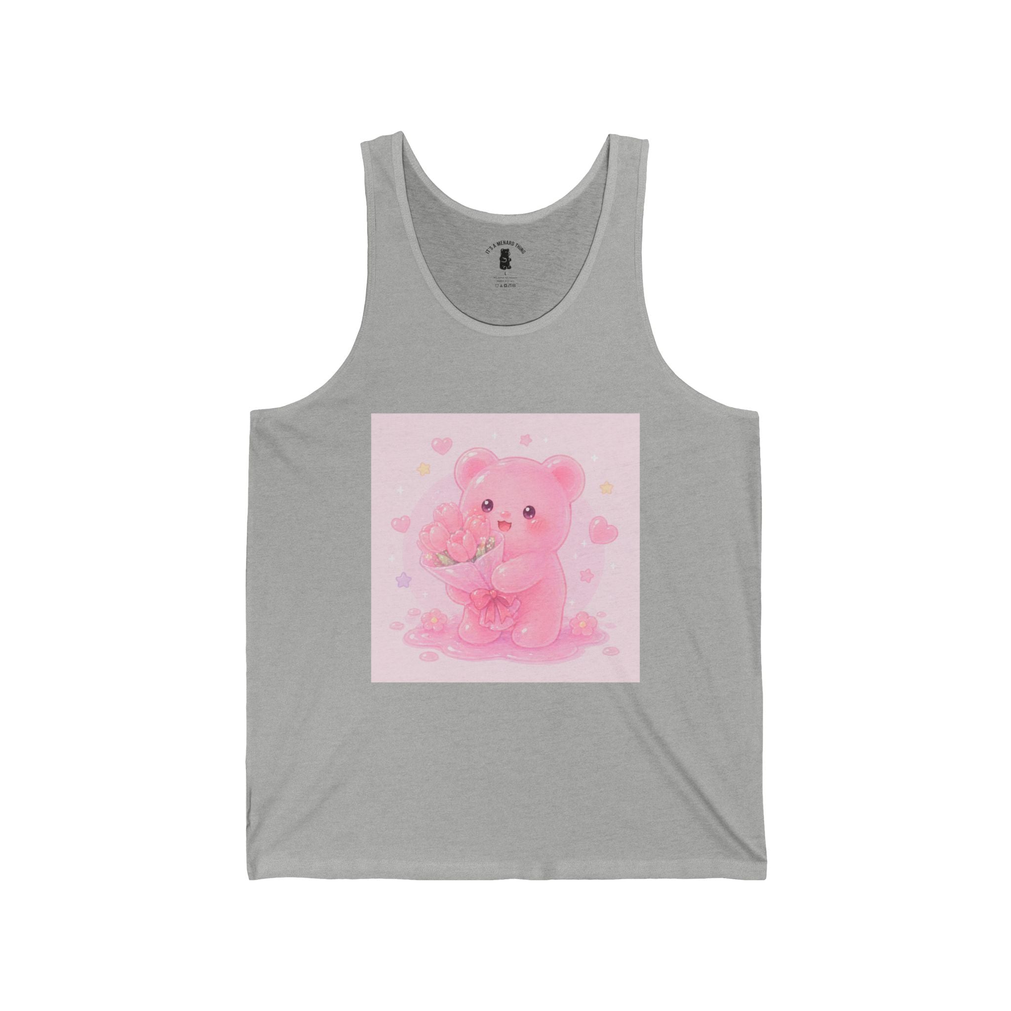 Valentine Flowers for You, Pink Gooey Floral Gummy Bear - Cute Graphic Tank Top