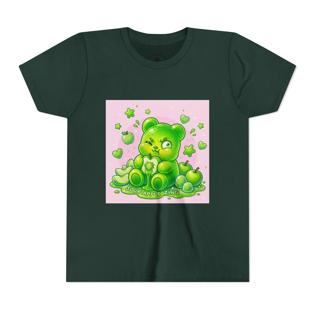 Neon Green Sour Apple Gooey Gummy Bear Graphic Youth Shirt