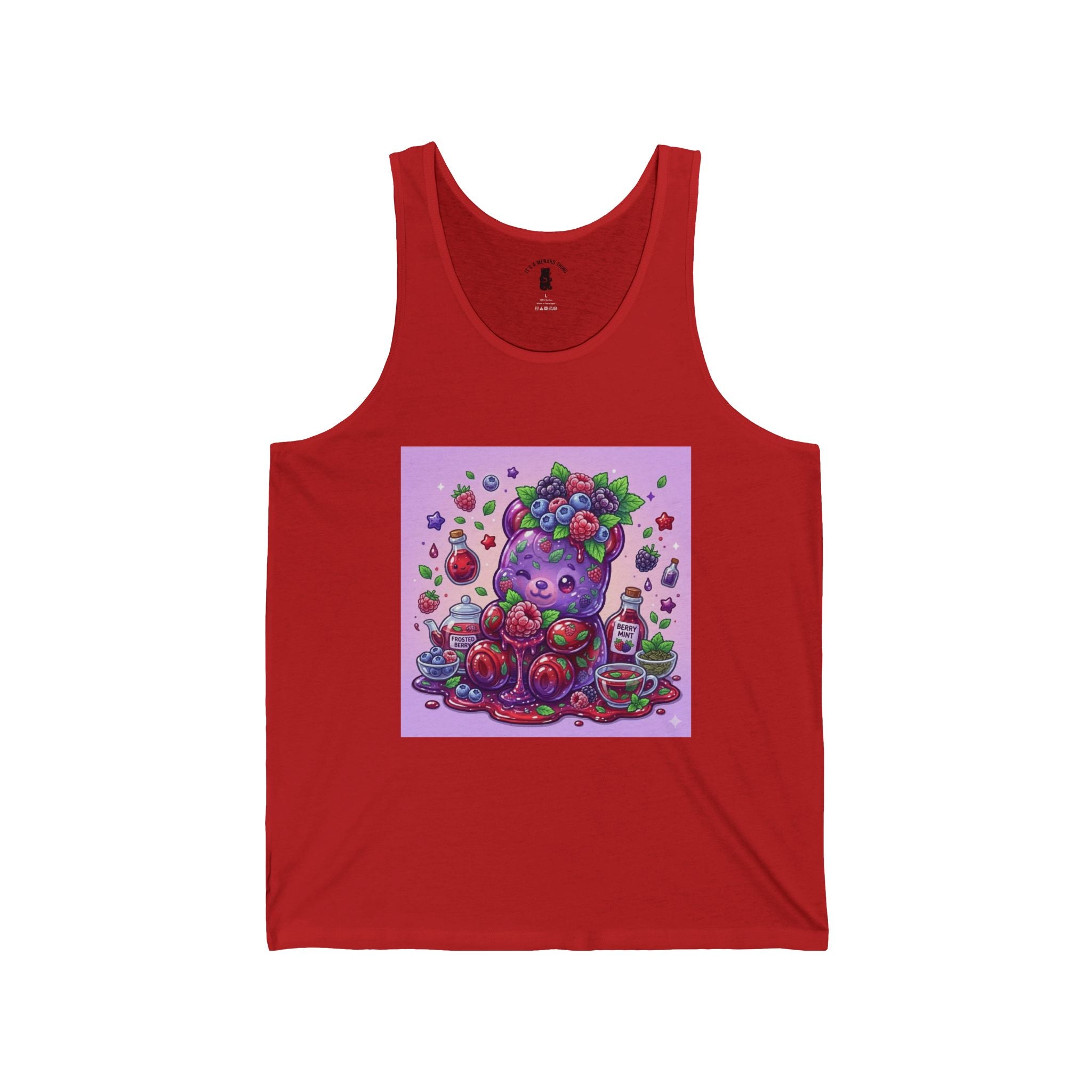 Mixed Warm Mint Berry Chai, Exotic Gooey Gummy Bear- Kawaii Graphic Tank Top