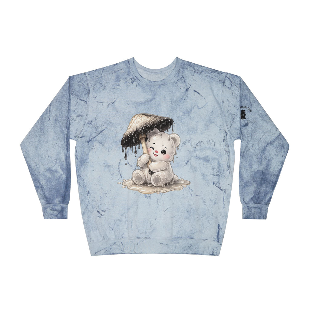 Pretty White Drooping Ink Cap, Gooey Gummy Bear-Tie-Dye Graphic Sweatshirt