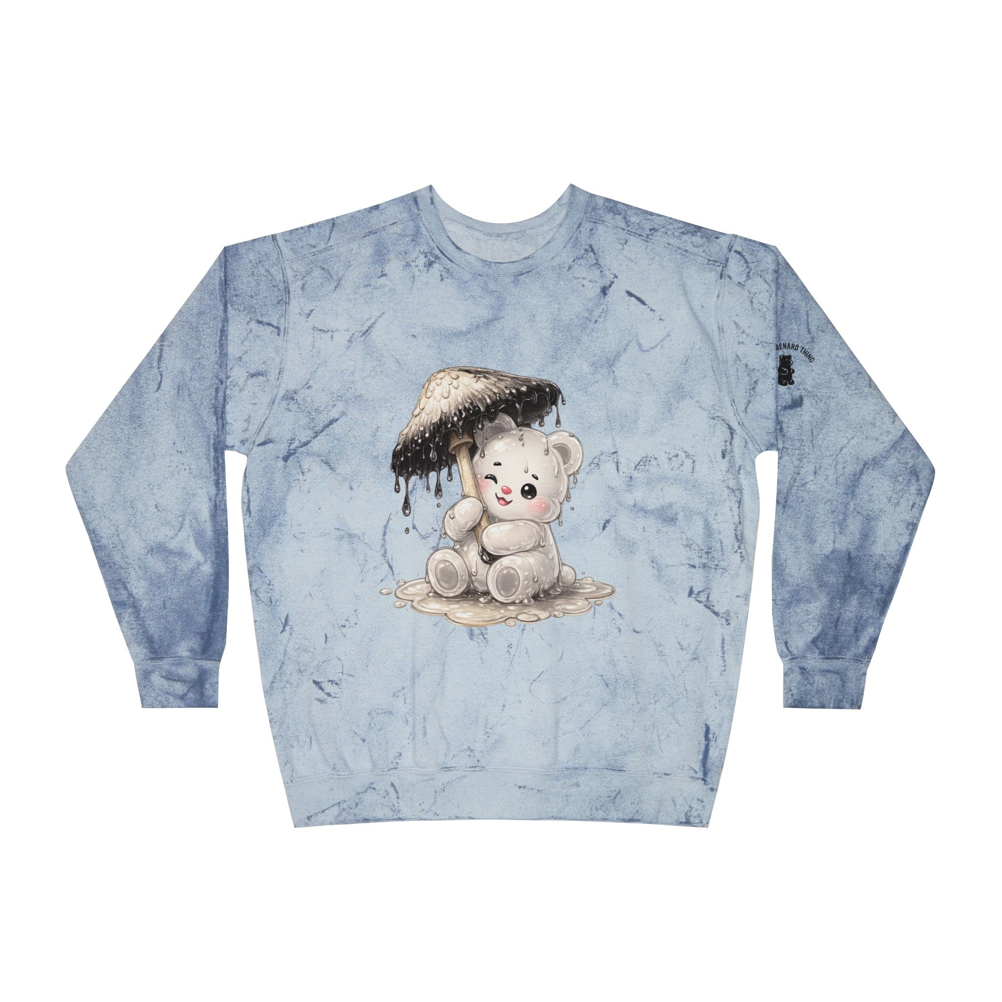 Pretty White Drooping Ink Cap, Gooey Gummy Bear-Tie-Dye Graphic Sweatshirt