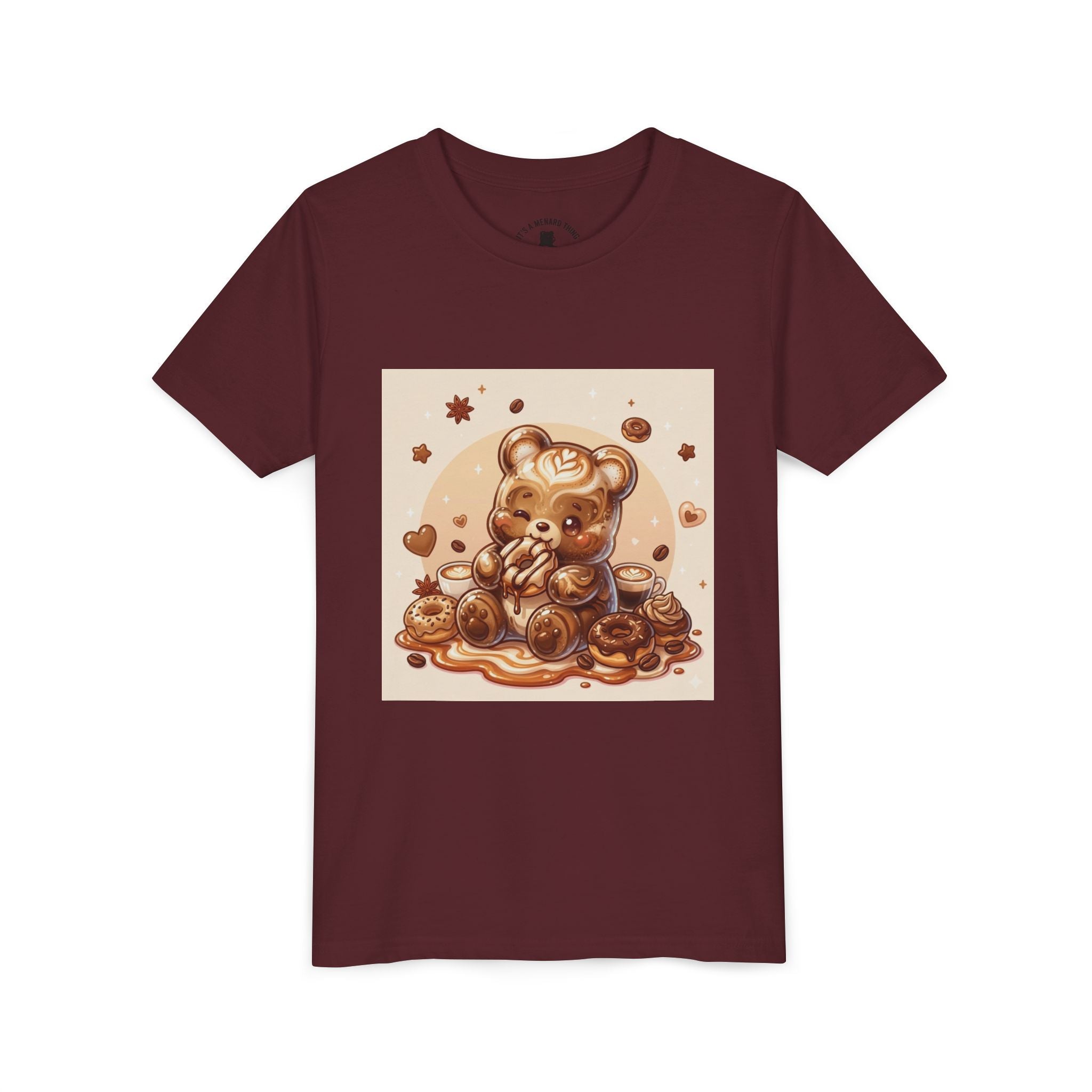 Coffee & Donuts Gooey Gummy Bear Graphic Kids Shirt