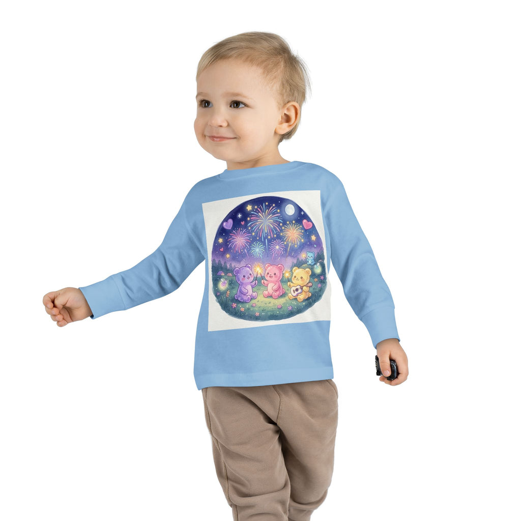 Watching Fireworks In the Night Sky, Oozy Bear Friend Group- Graphic Long Sleeve Shirt