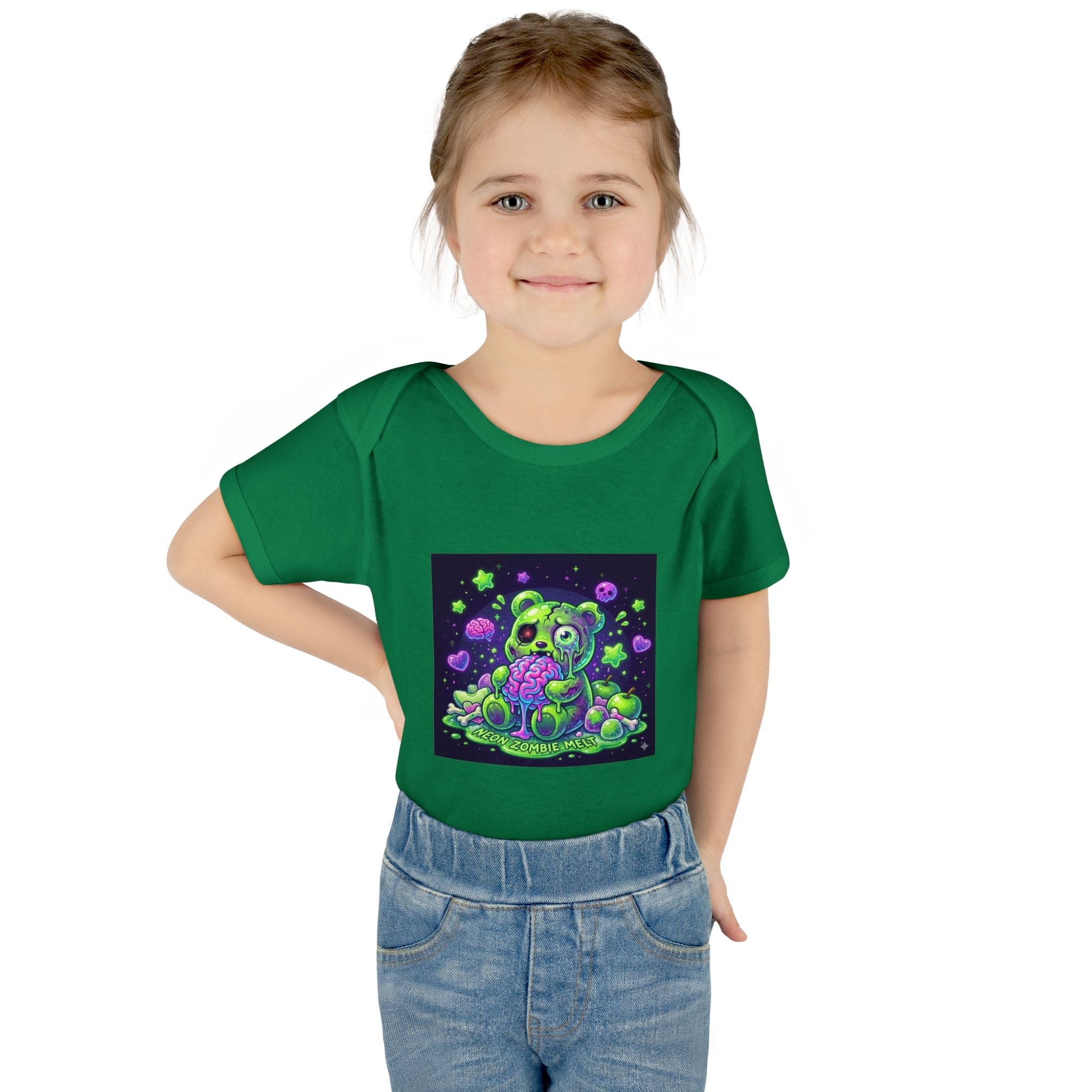 Baby Bodysuit — Neon Zombie Halloween Gooey Gummy Bear