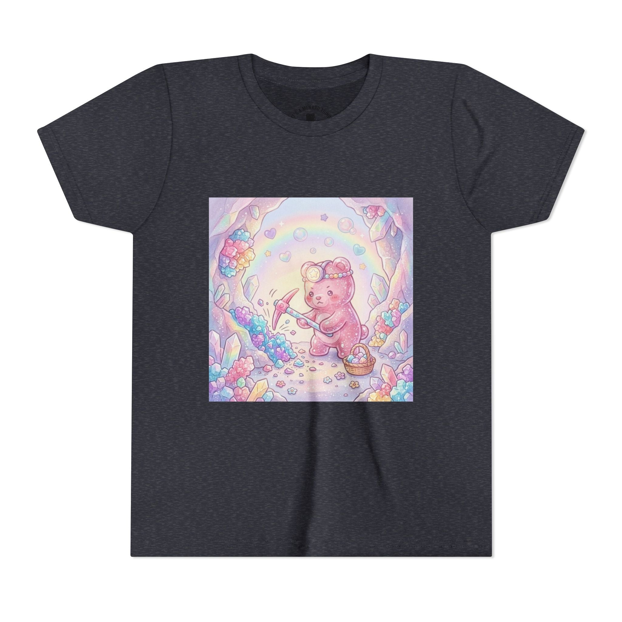 Digging for Crystal Candy Pink Gooey Gummy Bear Illustration