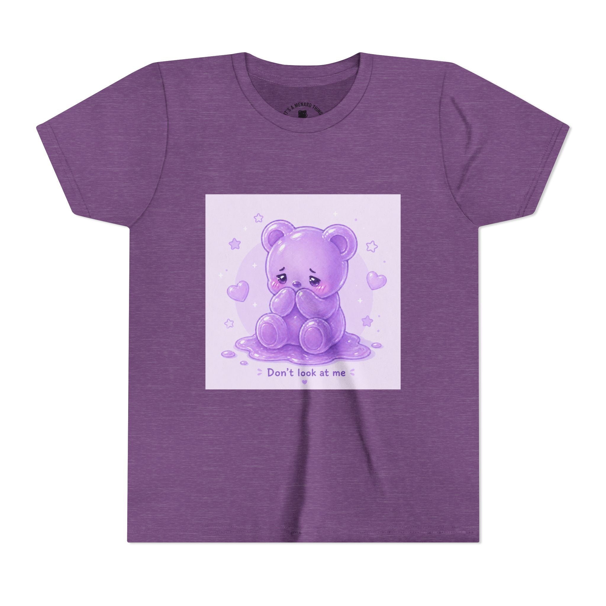 Shy Purple Gooey Gummy Bear “Don’t Look at Me” Graphic
