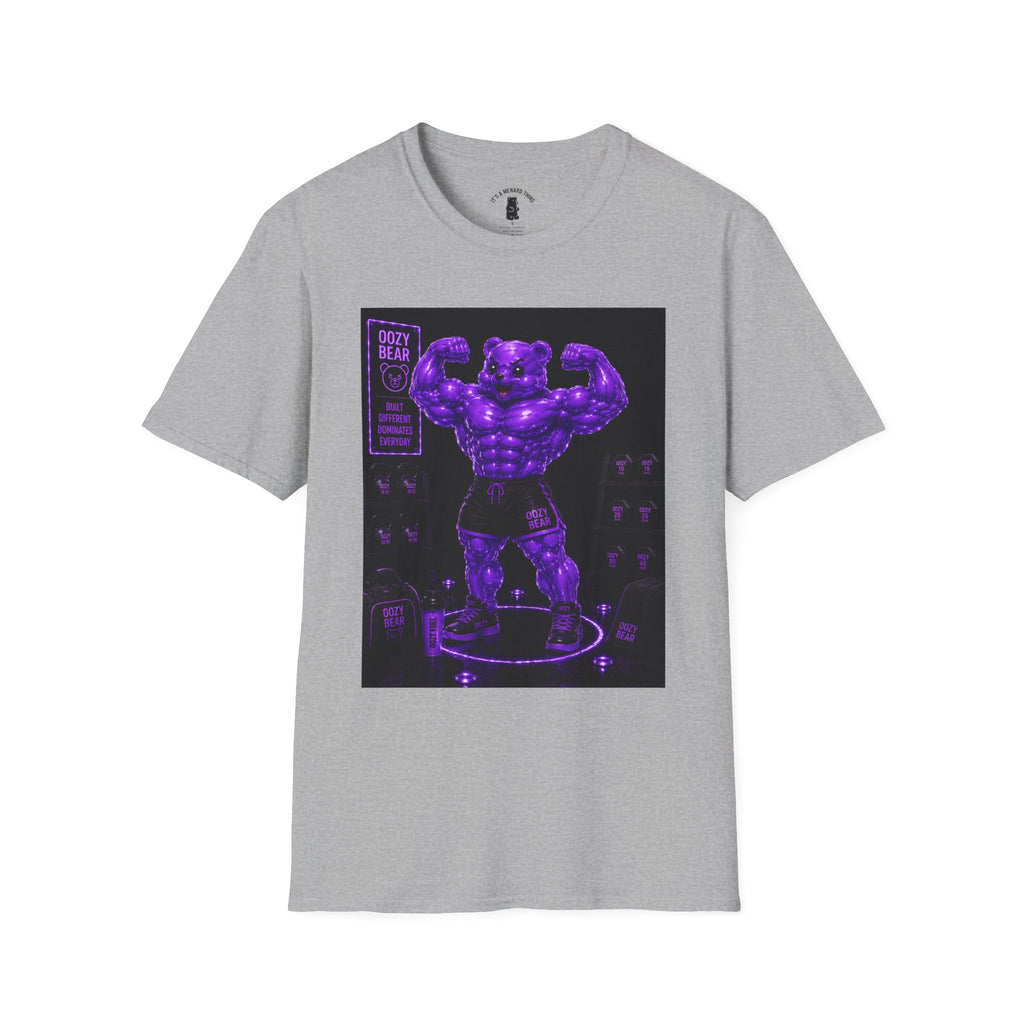 Flexing Muscles, After Workout Oozy Buff Bear Gym Gummy- Adult Graphic Shirt