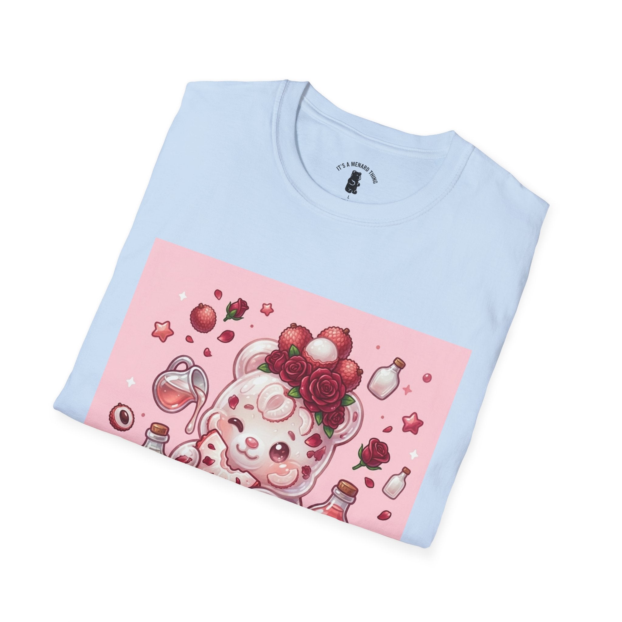 Rose Lychee berry Exotic fruit Gooey Gummy Bear — Kawaii Graphic T-Shirt