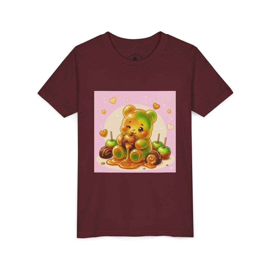 Caramel Apple Gooey Gummy Bear Graphic Kids T-Shirt