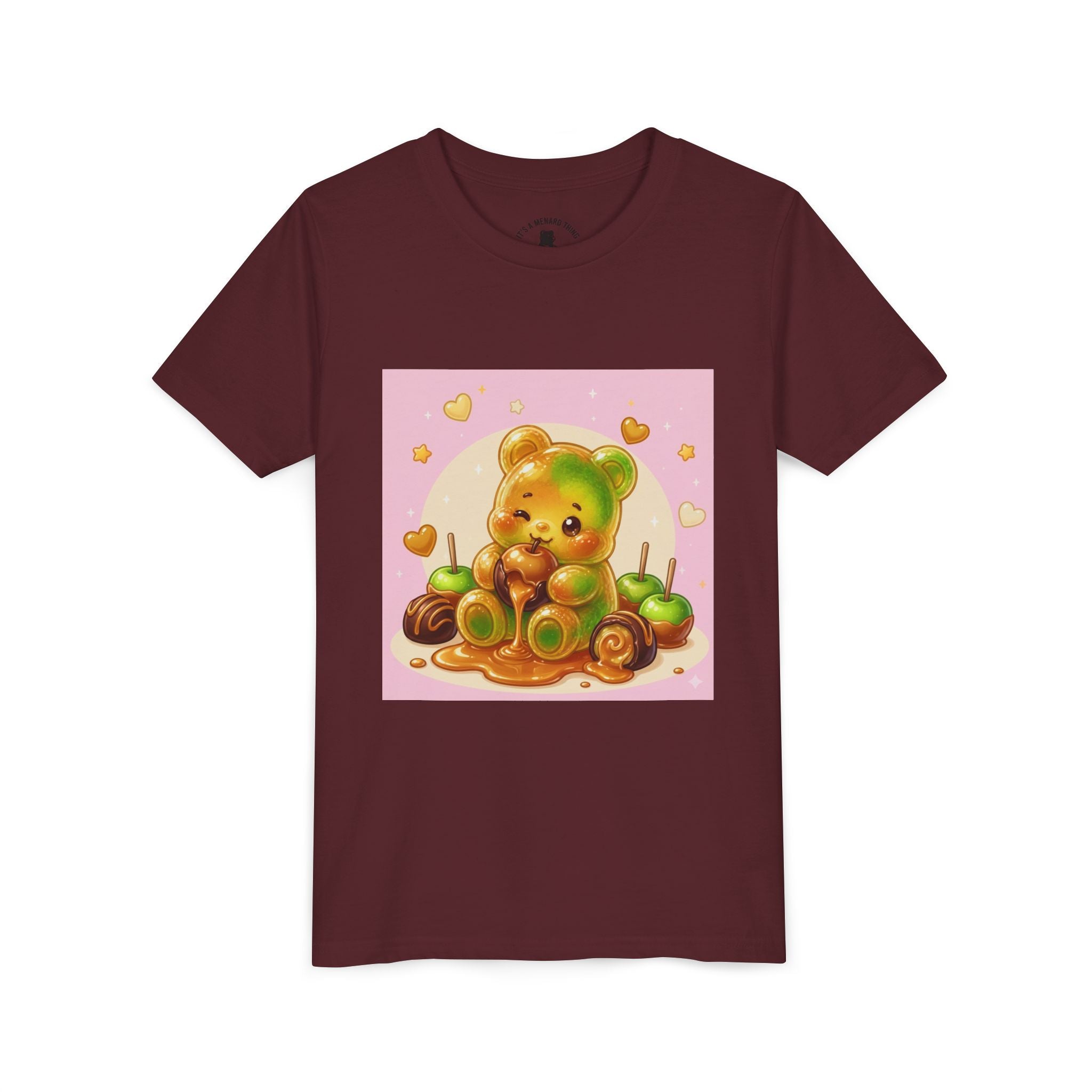 Caramel Apple Gooey Gummy Bear Graphic Kids T-Shirt