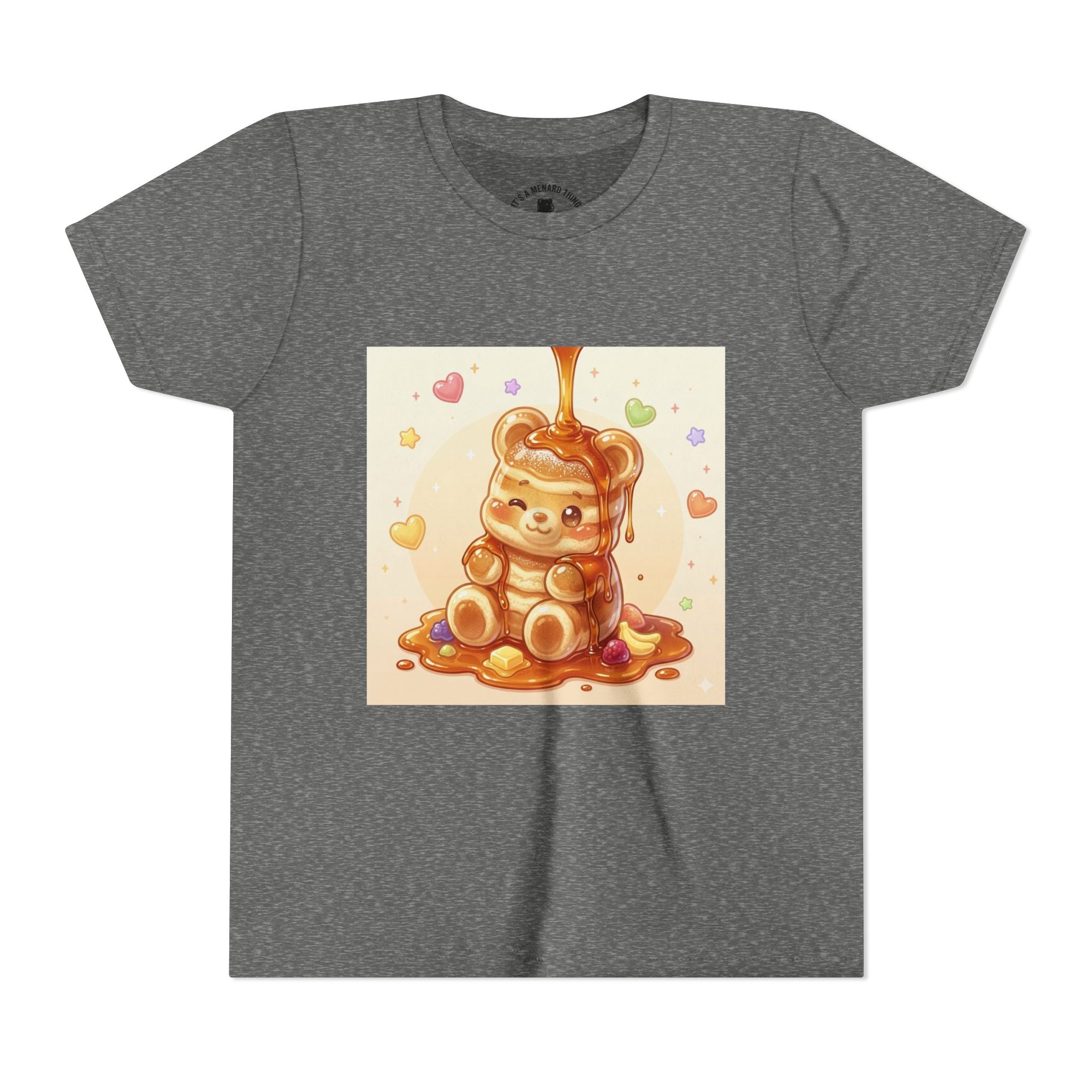 Fluffy Thick Gooey Gummy Pancake Bear Youth T-Shirt