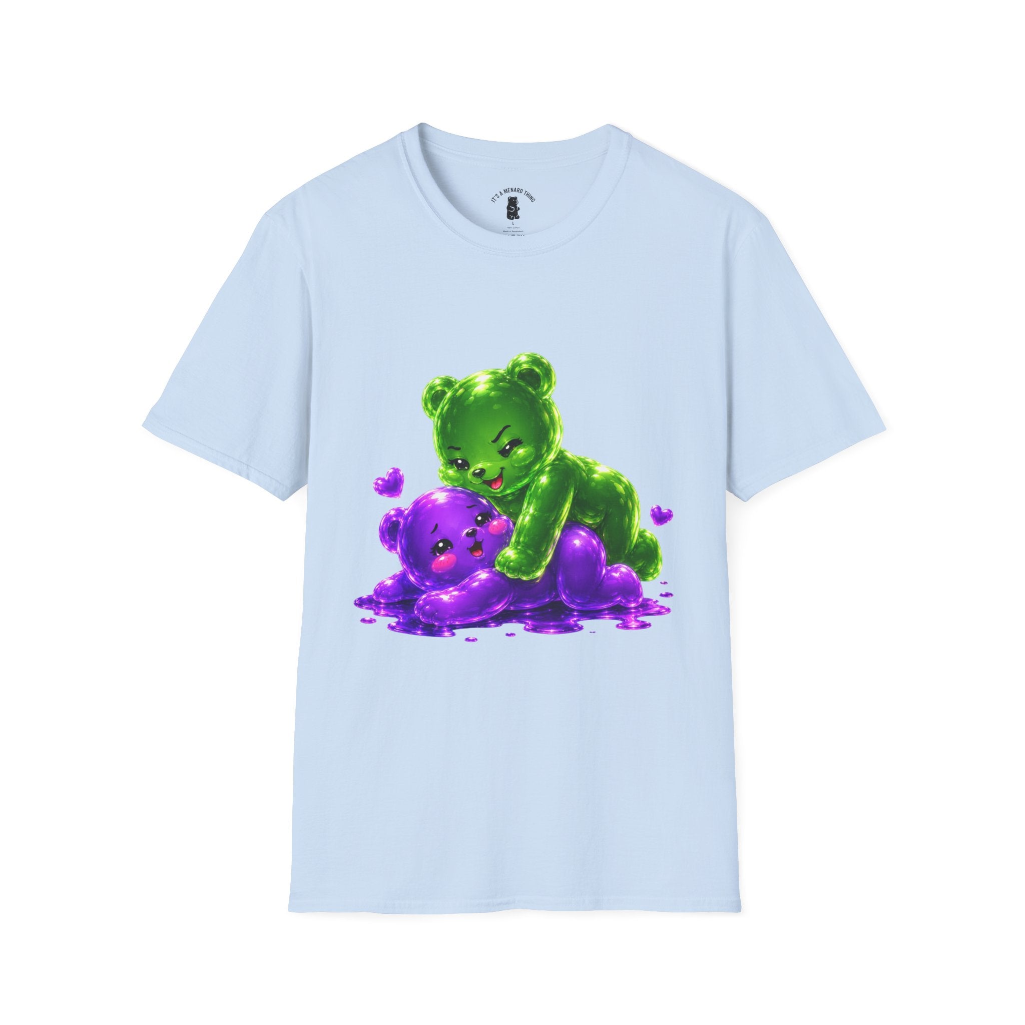 Wrestling Around, Special Neon Addition Oozy Bear Gummy Couple- Graphic Shirt (Adults Only)