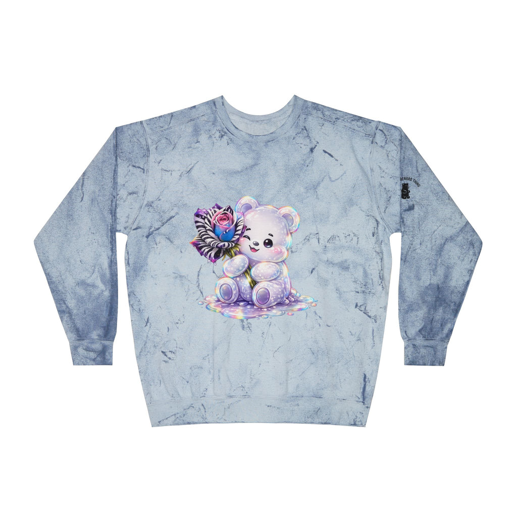 Illustration Pretty Rose, White prism Gooey Gummy Bear-Kawaii Graphic Sweatshirt