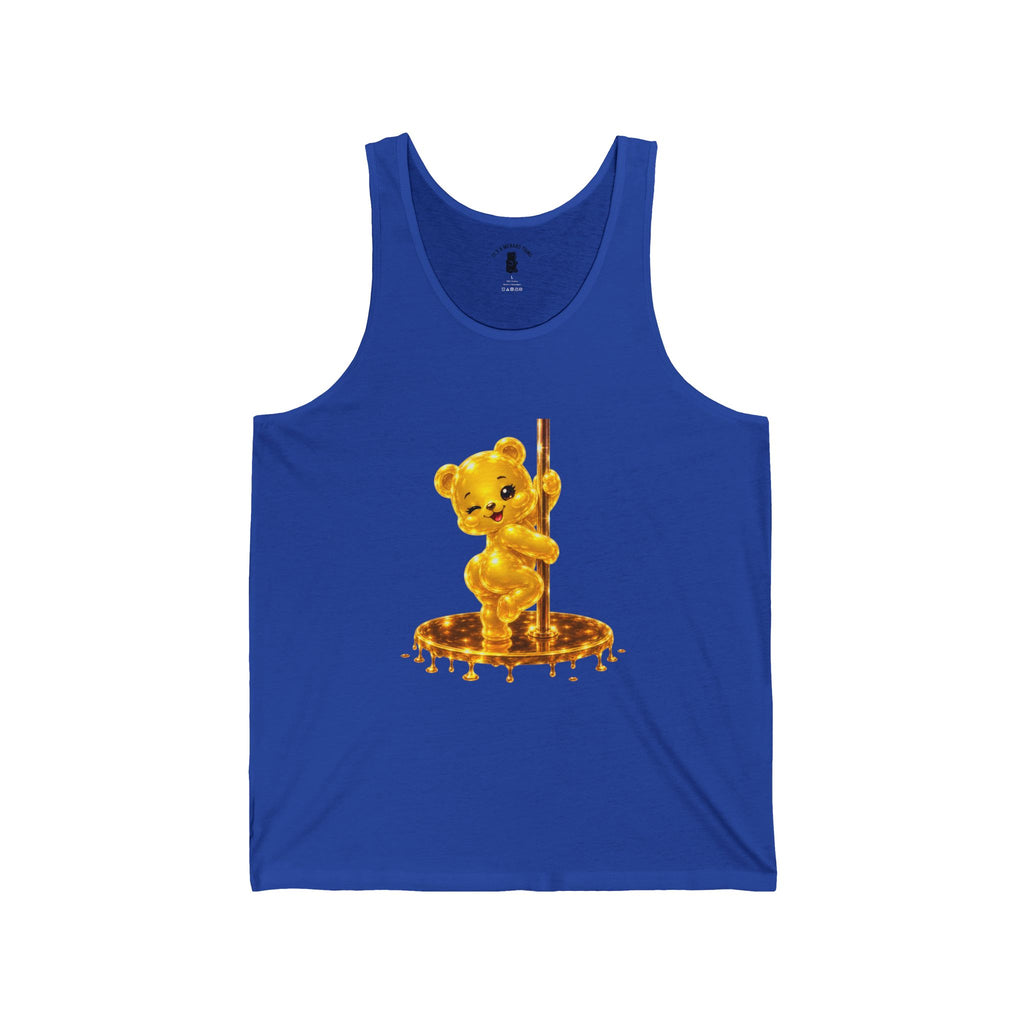 Gold Oozy Bear Pole Dancing Special Addition- Graphic Tank Top (Adults Only!)