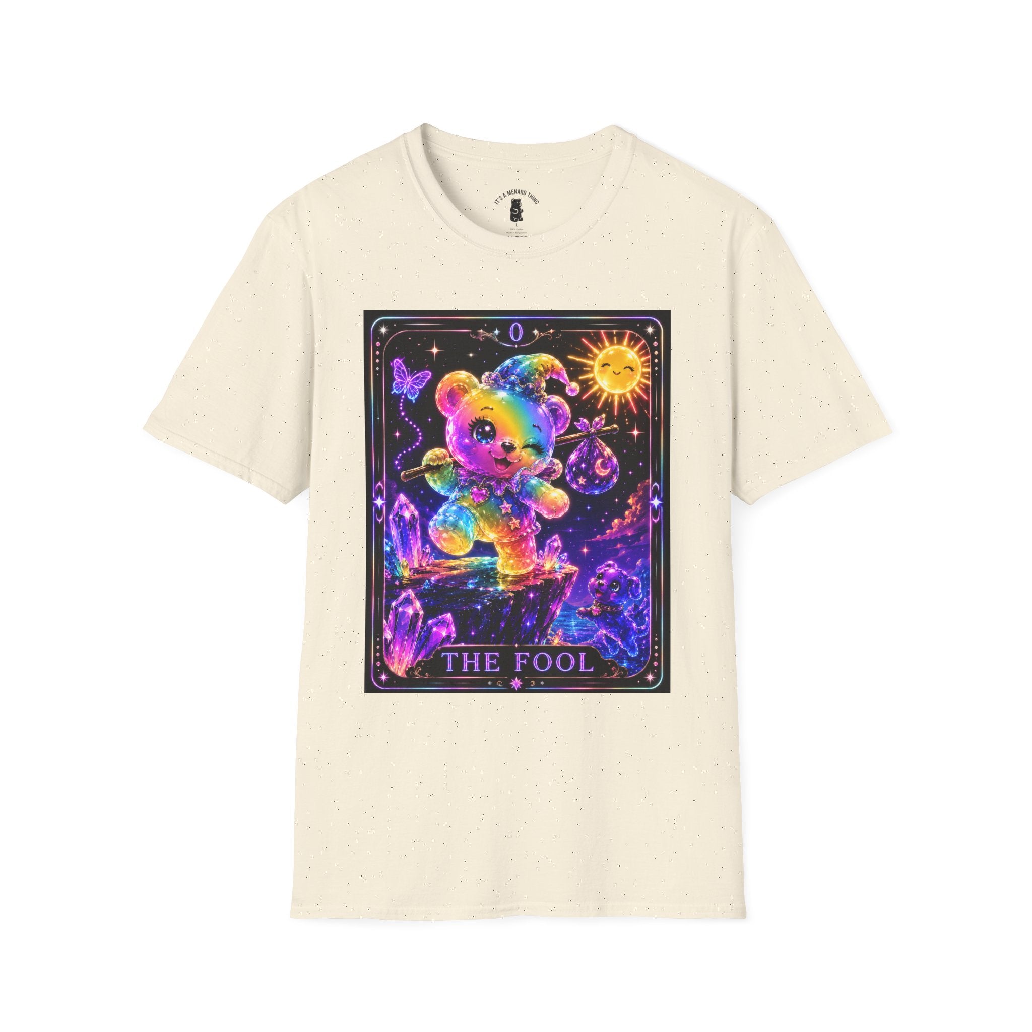 The Fool Tarot Colorful Rainbow Oozy Bear Friend- Cute Graphic Shirt