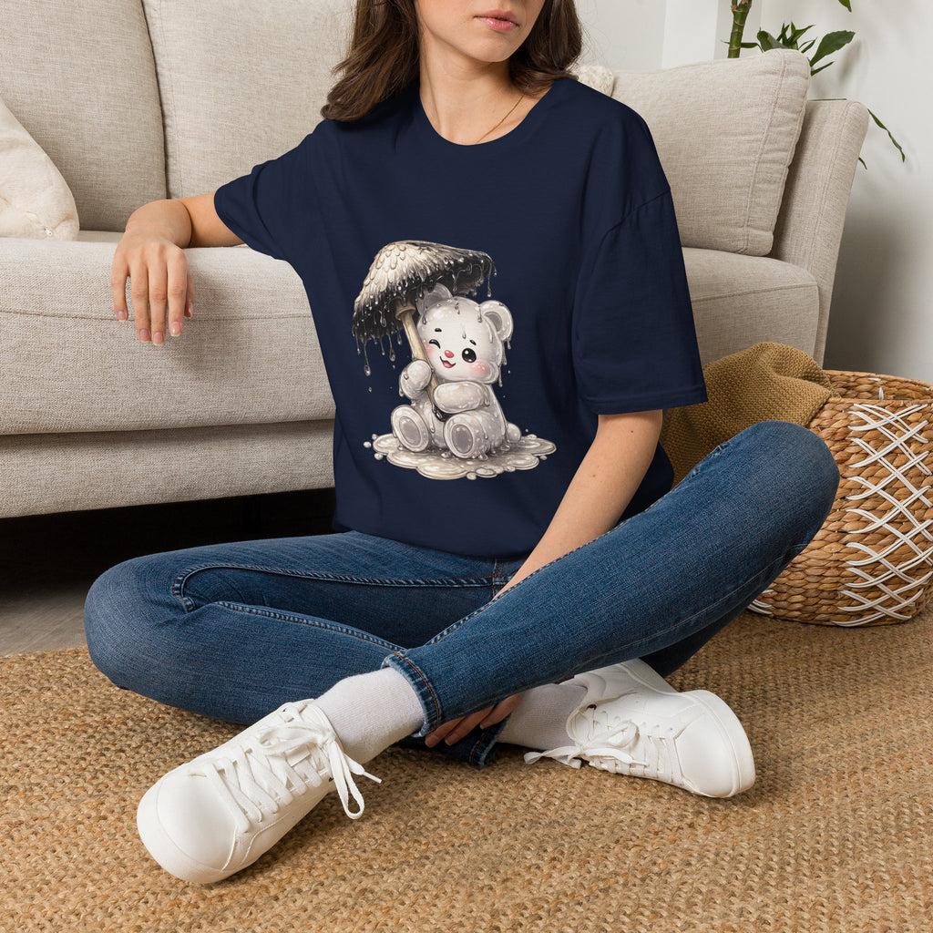 Ink Cap Mushroom Umbrella Special White Oozy Bears Friend- Graphic Shirt