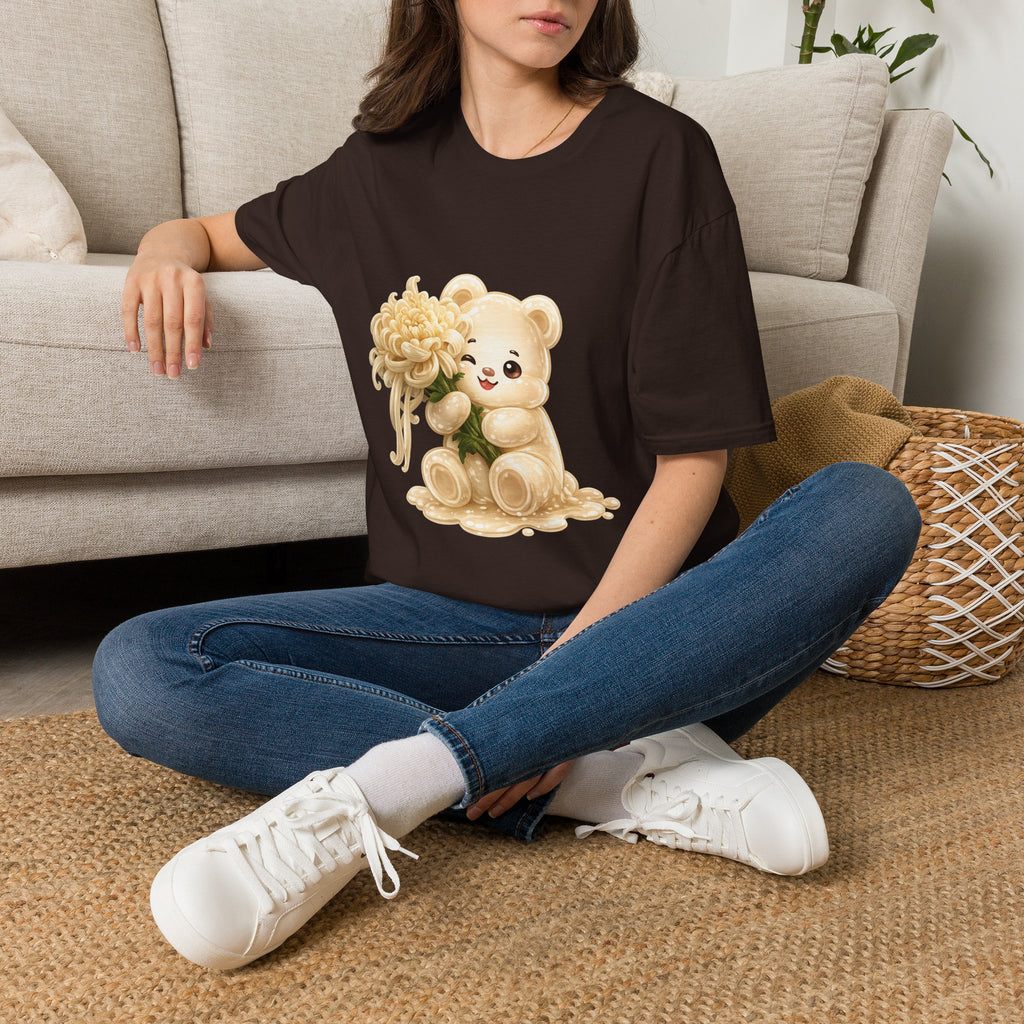 Chrysanthemum Special, Cream Oozy Bear Friend Special Flower Additon- Graphic Shirt