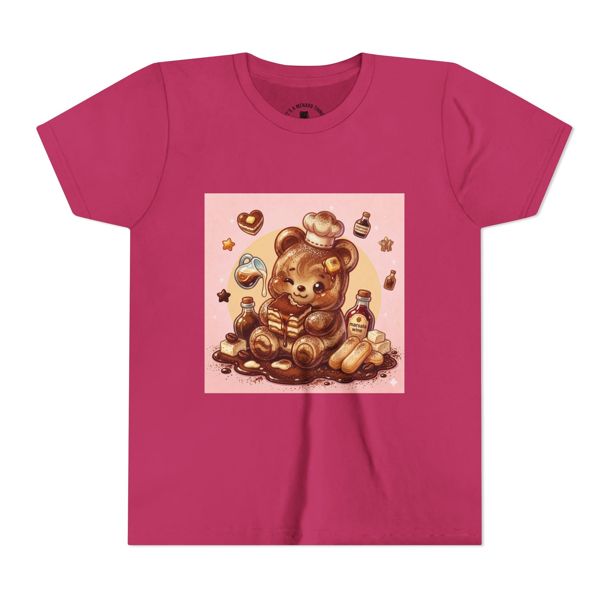 Tiramisu Gooey Gummy Chef Bear Graphic Youth T-Shirt