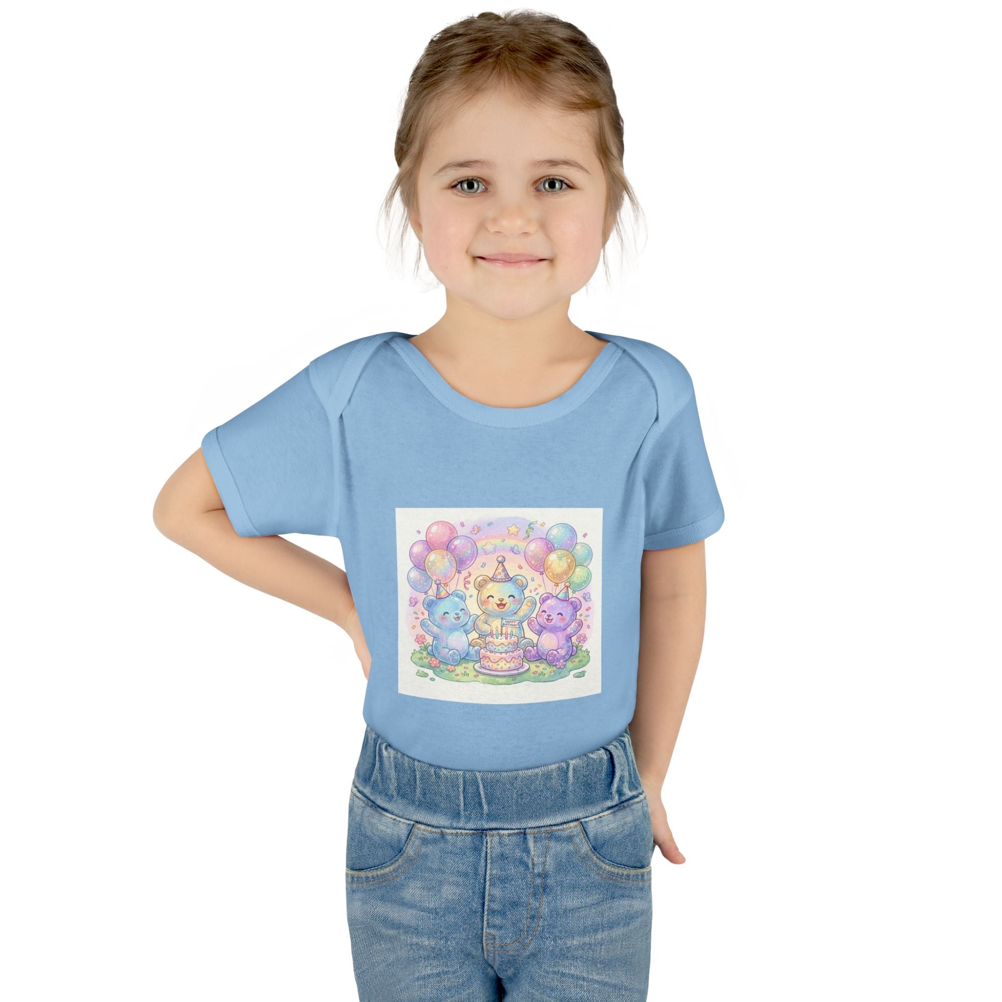 Birthday Gooey Bears, Cake & Balloons Infant Onesie