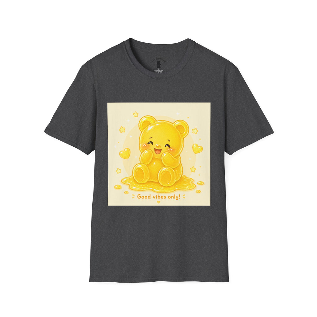 "Good Vibes Only" Yellow Gooey Gummy Bear- Cute Graphic Tee