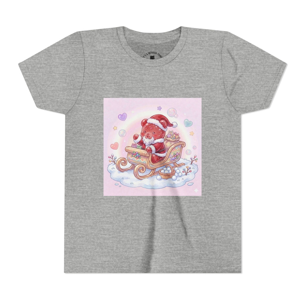 Cute Gooey Gummy Red Santa in Sleigh Holiday Shirt