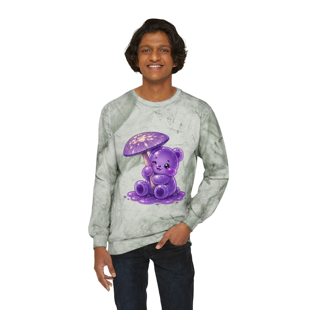 Special Purple Mushroom, Gooey Gummy Bear Friend — Kawaii Graphic Sweatshirt