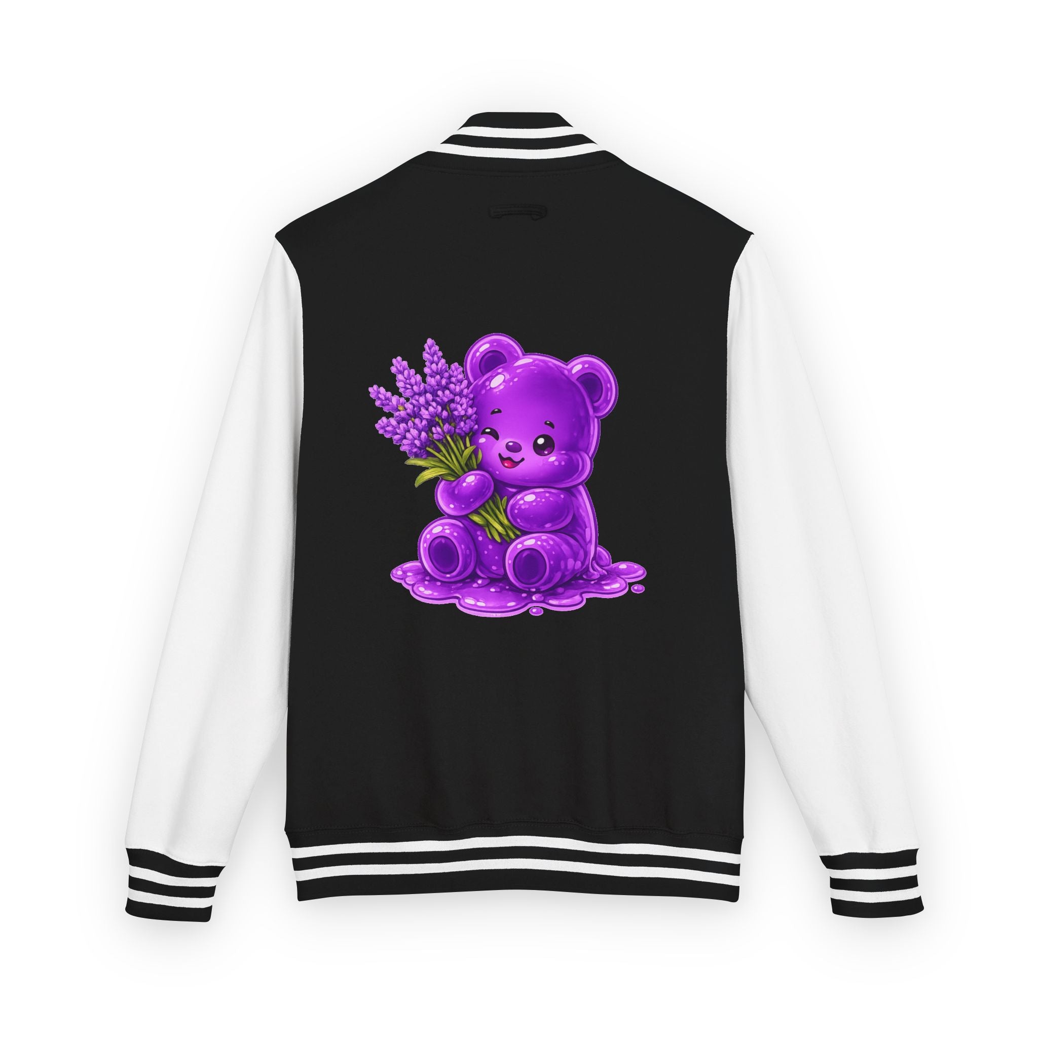 Fresh Lavender Stalk, Special Purple Oozy Bear Gummy Friend- Letterman Graphic Jacket