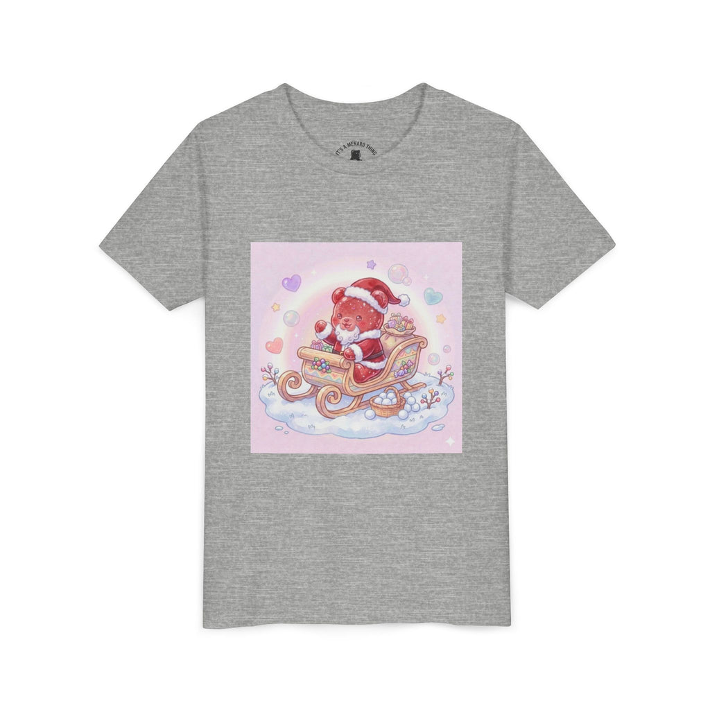 Cute Gooey Gummy Red Santa in Sleigh Holiday Shirt