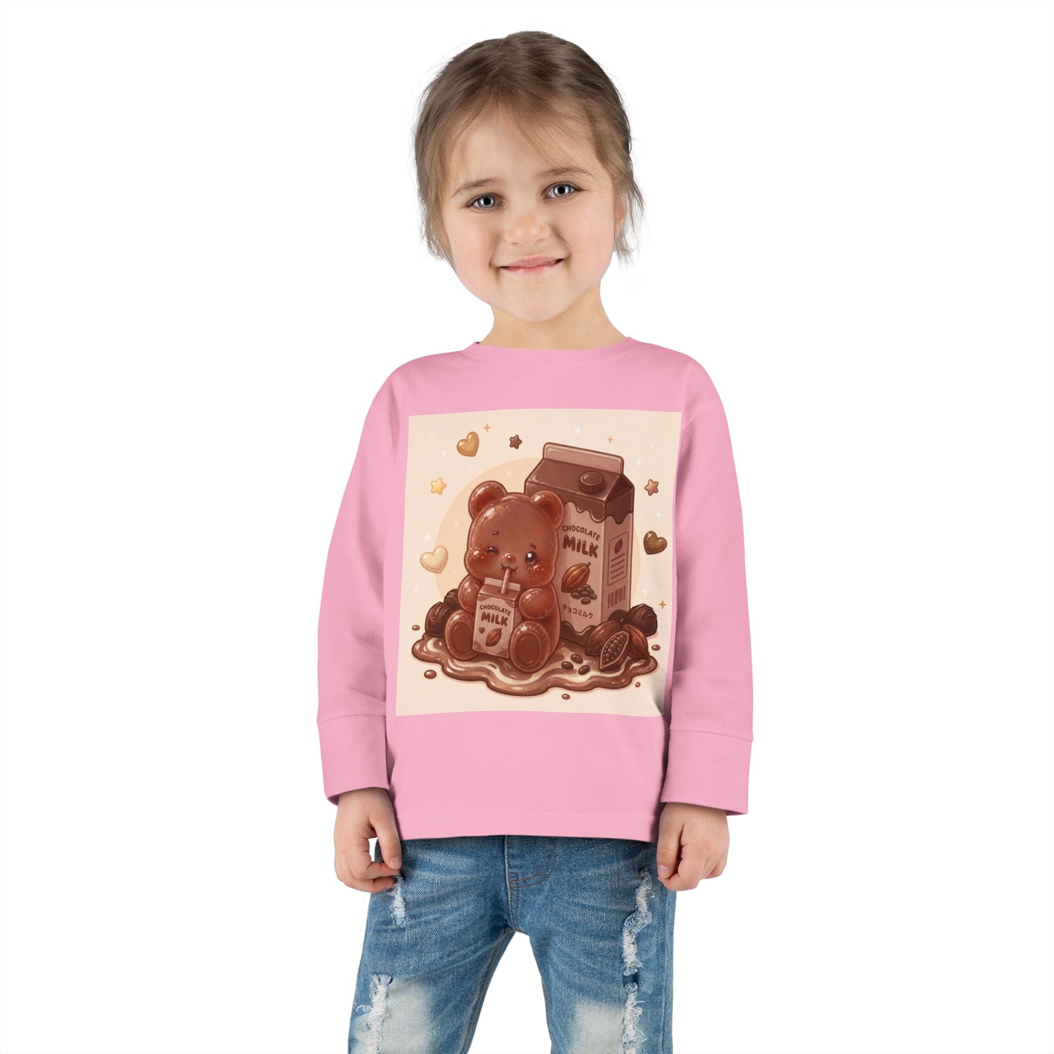 Chocolate Milk Oozy Bear- Graphic Long Sleeve Shirt