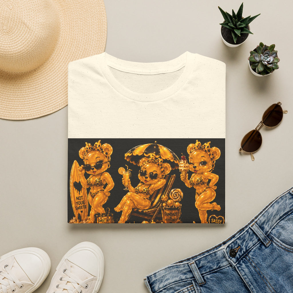 Vintage Style Oozy Bear Beach Babe Pin Up- Adult Graphic Shirt (18+)