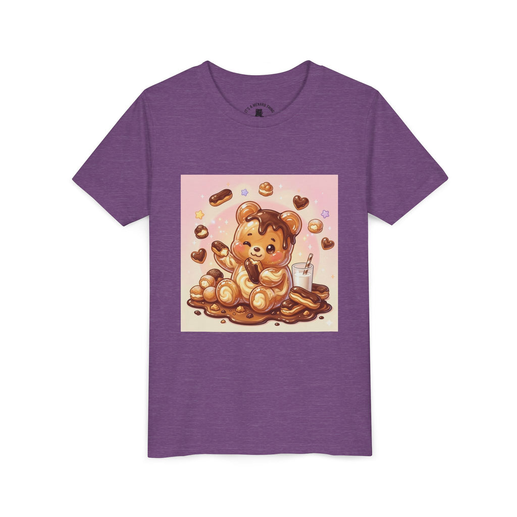 Cute Chocolate Eclair & Milk Gooey Gummy Bear Youth T-Shirt