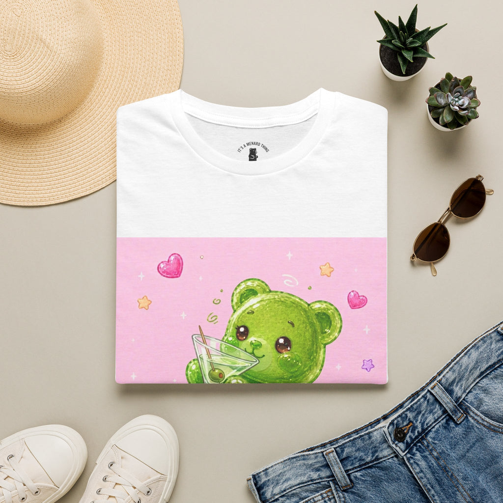 Yummy Martini, Green Oozy Boozy Gummy Drinking Pal- Kawaii Graphic Shirt