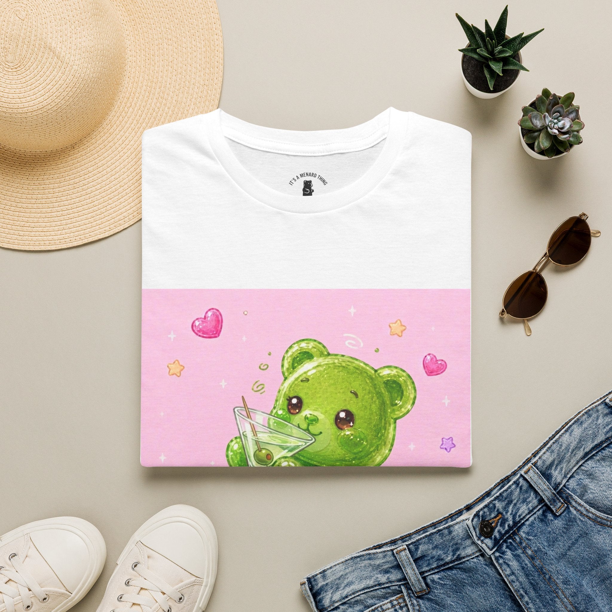 Yummy Martini, Green Oozy Boozy Gummy Drinking Pal- Kawaii Graphic Shirt