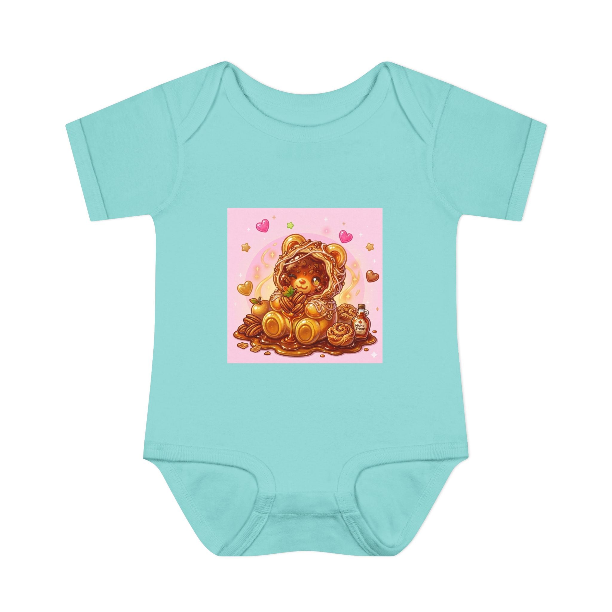 Maple Pecan Danish Gooey Gummy Bear in Puff PJs Baby Onesie