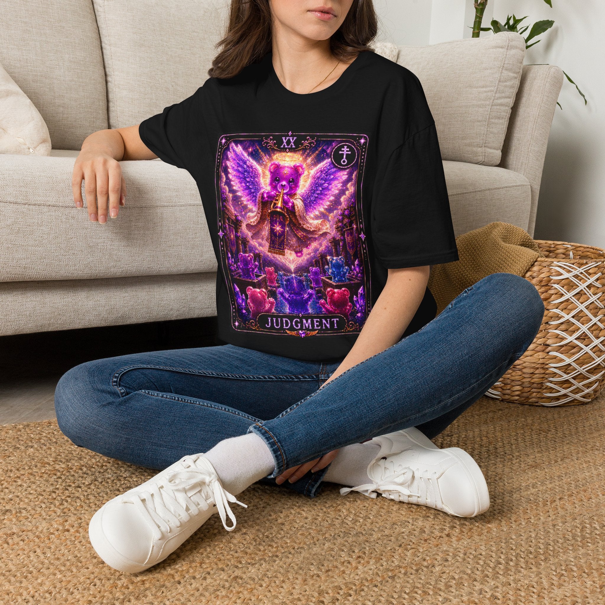 Judgment Tarot Mystic Purple Angel Oozy Bear Gummy Special Addition- Graphic Shirt