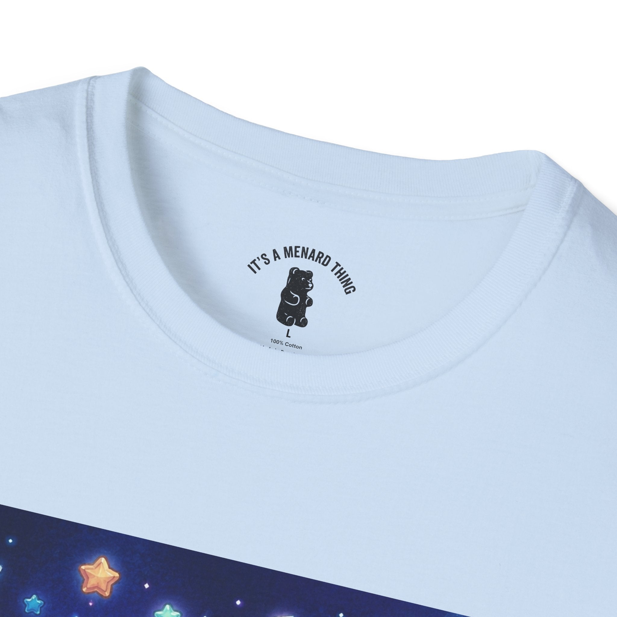 Lets Nap with Pluto, Teal Crystal Blue Gooey Gummy Bear- Kawaii Graphic T-Shirt