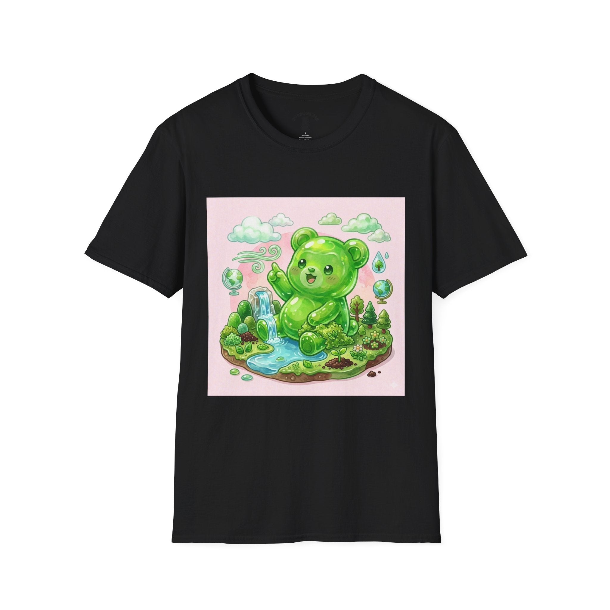 Green Teddy Bear Nature Tee — Cute Eco-Garden Graphic T-Shirt