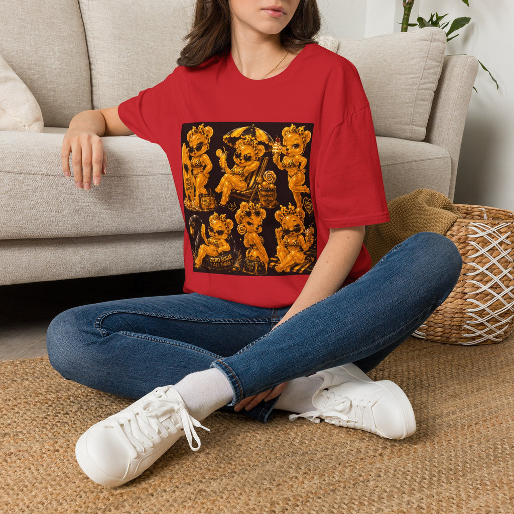 Vintage Style Oozy Bear Beach Babe Pin Up- Adult Graphic Shirt (18+)