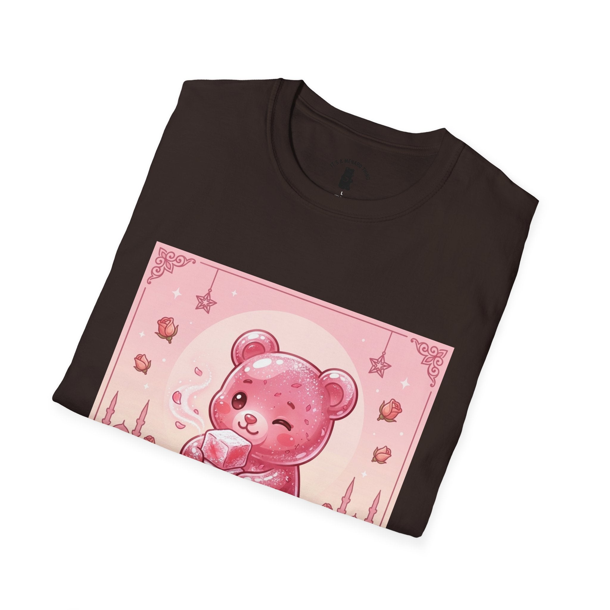 Rose Water Turkish Delight, Pink Gooey Gummy Bear— Kawaii Illustration