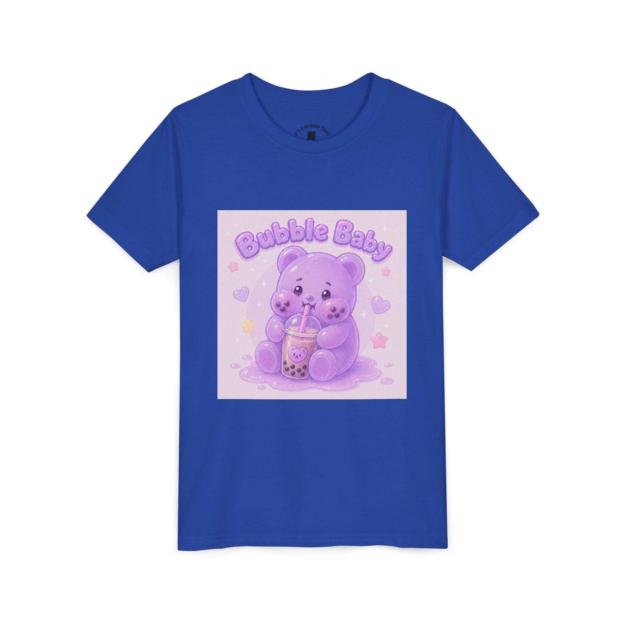 Purple Boba Tea Gooey Gummy Bear with Boba Milk Tea Kids Shirt