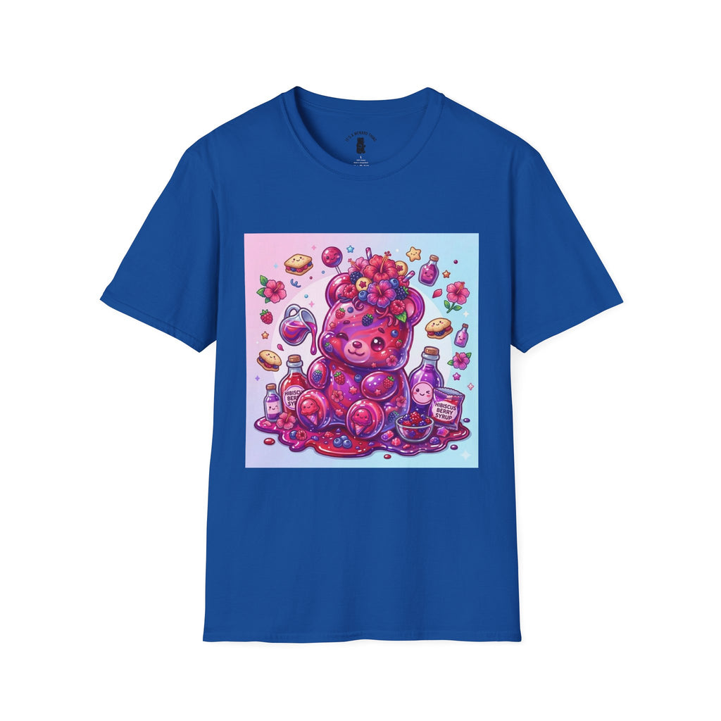 Hibiscus and Mixed Berry Jam, Exotic fruit Flower Gooey Gummy — Kawaii Illustrated T-Shirt