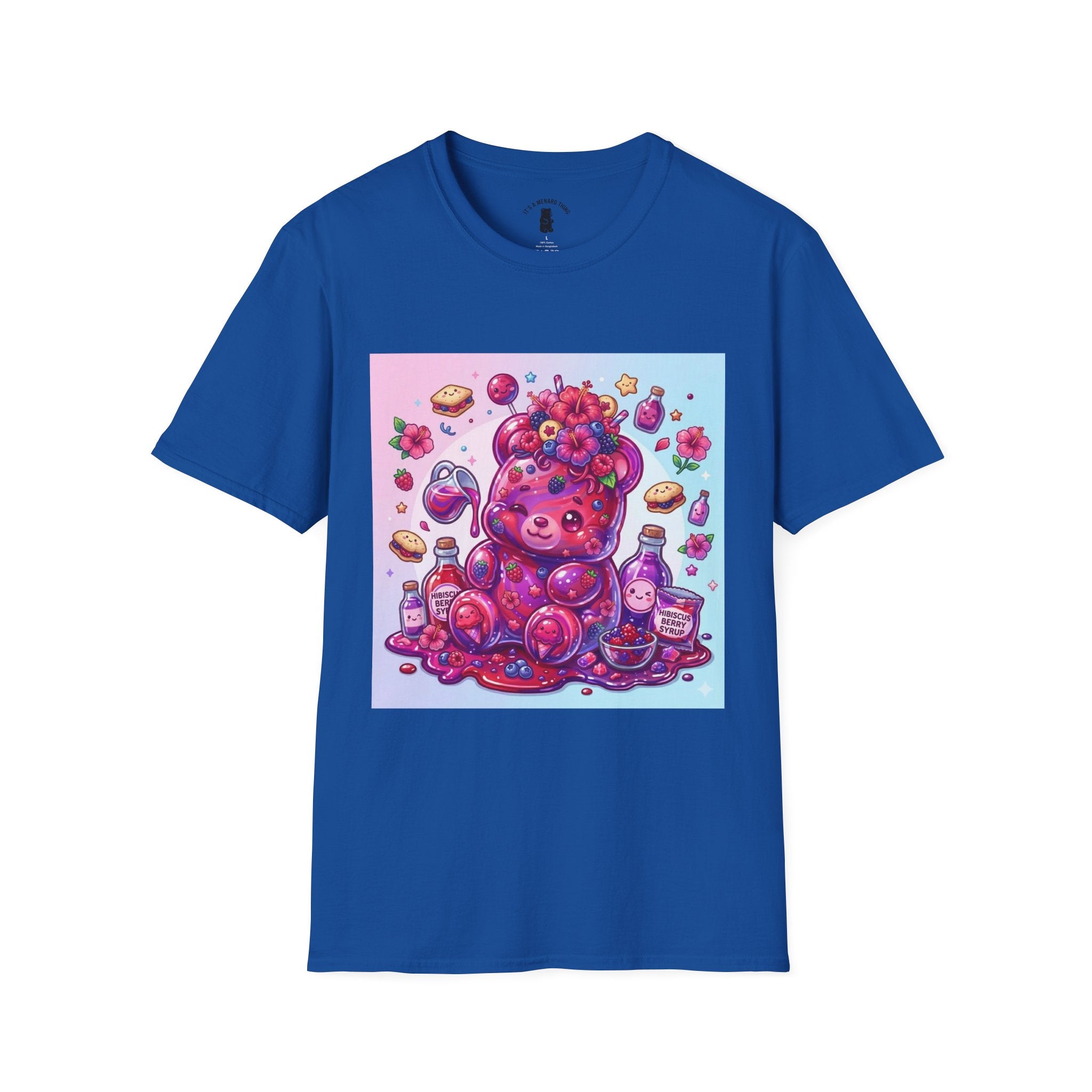 Hibiscus and Mixed Berry Jam, Exotic fruit Flower Gooey Gummy — Kawaii Illustrated T-Shirt