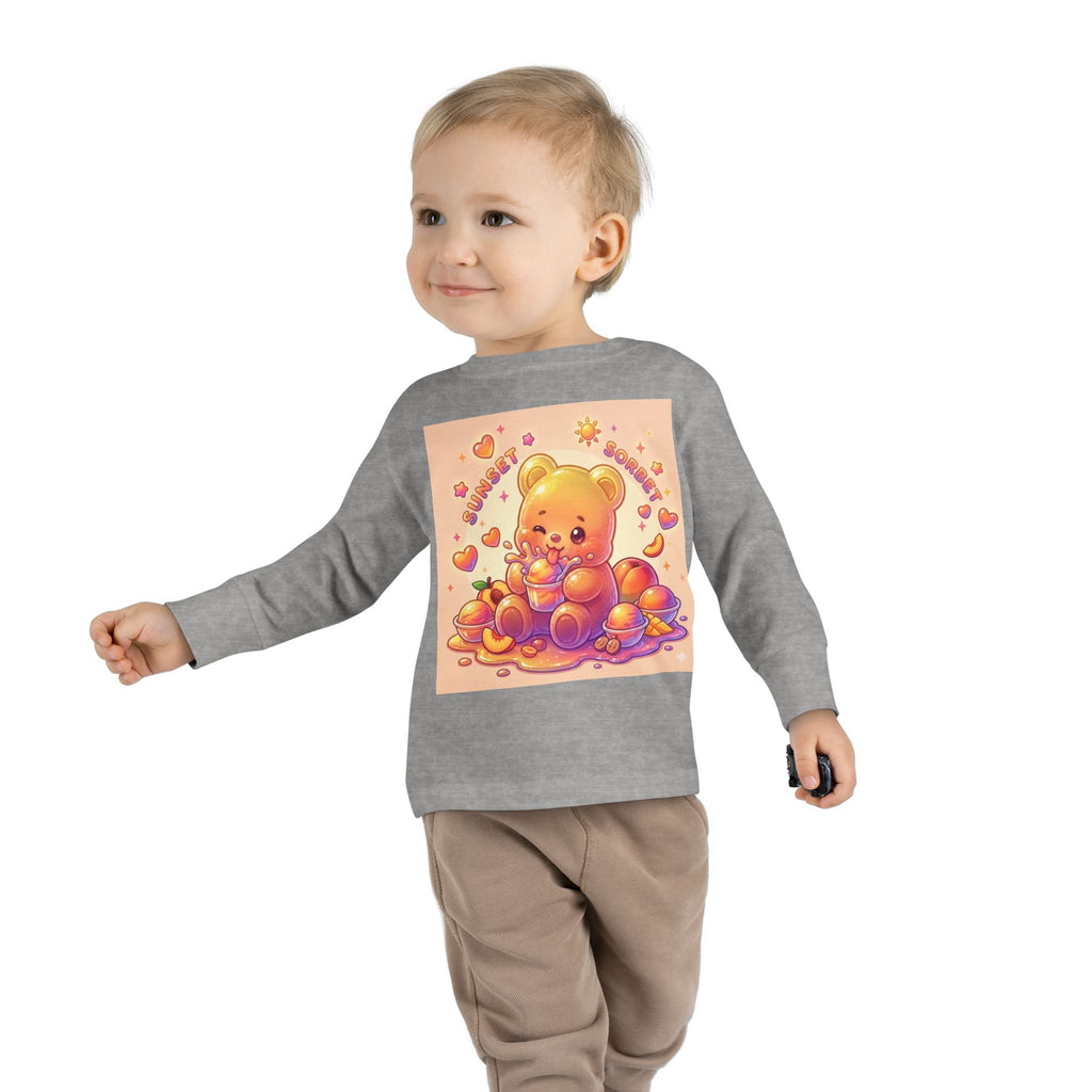 Sweet Peach Sorbet, Oozy Bear Gummy Friend Special- Kids Graphic Long Sleeve Shirt