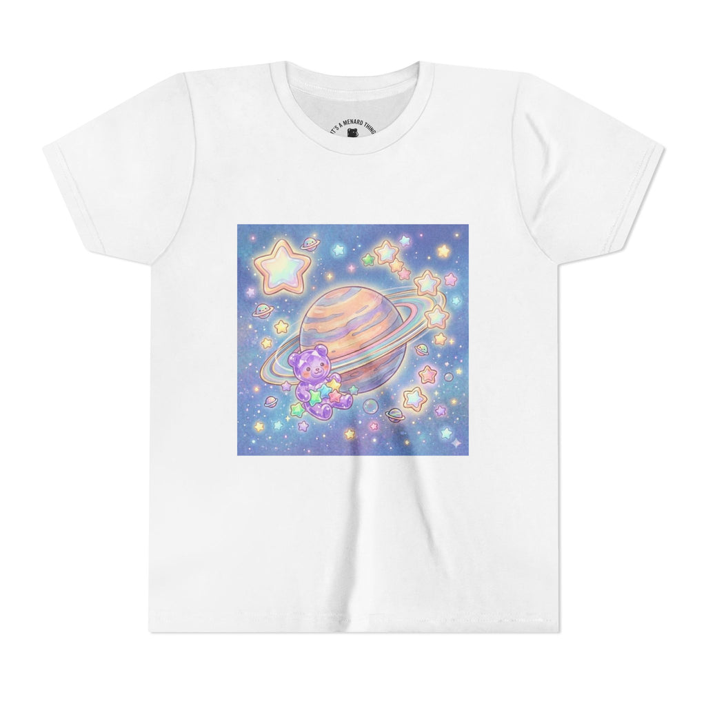 Merry-go-Saturn Cosmic Gooey Crystal Gummy Bear- Stars & Sparkles Graphic T-Shirt